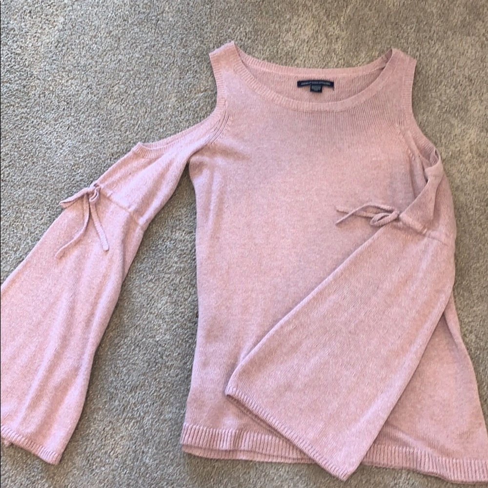 American Eagle open shoulder bell sleeved sweater